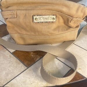 Fossil Vintage Tan canvas Bag in good condition crossbody